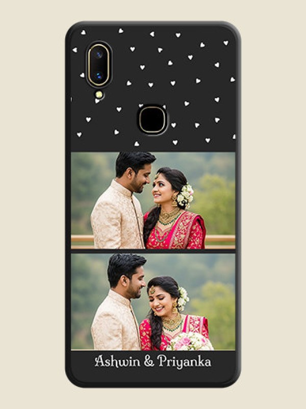 Custom Miniature Love Symbols with Name on Space Black Custom Soft Matte Back Cover - Vivo V11