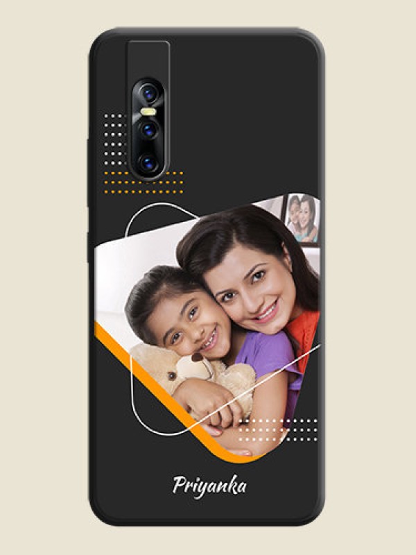 Custom Yellow Triangle - Photo on Space Black Soft Matte Phone Cover - Vivo V15 Pro