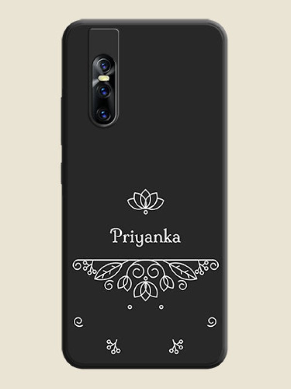 Custom Lotus Garden Custom Text On Space Black Personalized Soft Matte Phone Covers -Vivo V15 Pro