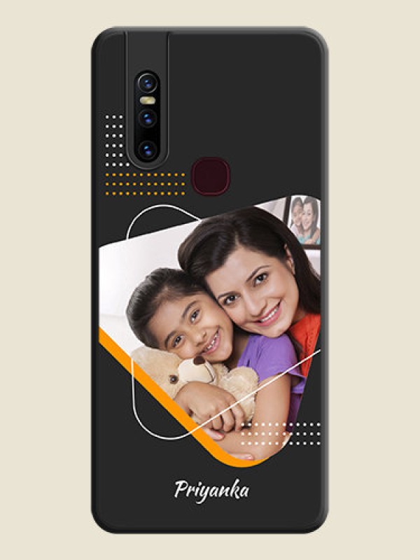 Custom Yellow Triangle on Photo on Space Black Soft Matte Phone Cover - Vivo V15