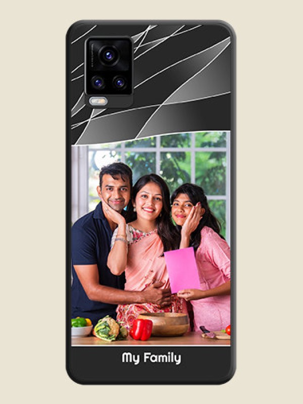 Custom Mixed Wave Lines on Photo on Space Black Soft Matte Mobile Cover - Vivo V20 Pro 5G