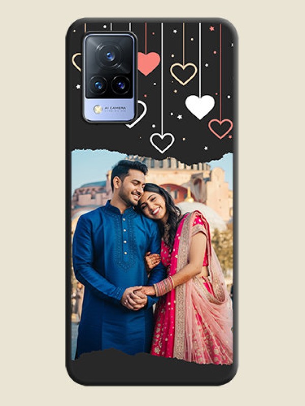 Custom Love Hangings with Splash Wave Picture on Space Black Custom Soft Matte Phone Back Cover - Vivo V21 5G