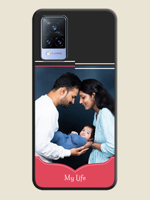Custom Classic Plain Design with Name on Photo on Space Black Soft Matte Phone Cover - Vivo V21 5G