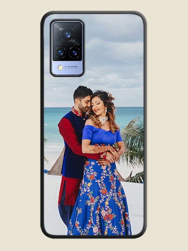 Custom Full Single Pic Upload On Space Black Personalized Soft Matte Phone Covers -Vivo V21 5G
