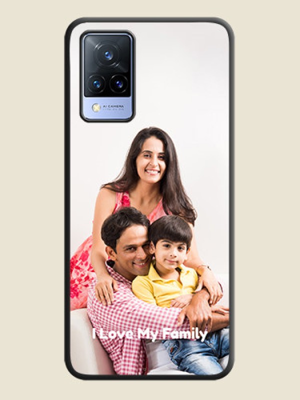 Custom Full Single Pic Upload With Text On Space Black Personalized Soft Matte Phone Covers -Vivo V21 5G
