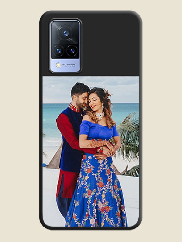 Custom Image Upload With Space Black Color On Custom Soft Matte Mobile Back Cover - Vivo V21 5G
