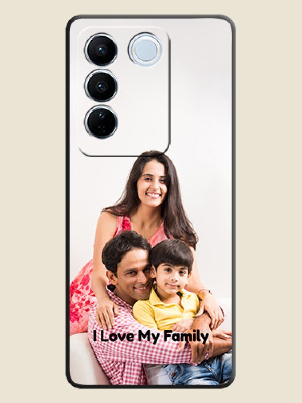 Custom Full Single Pic Upload With Text On Space Black Personalized Soft Matte Phone Covers -Vivo V27 Pro