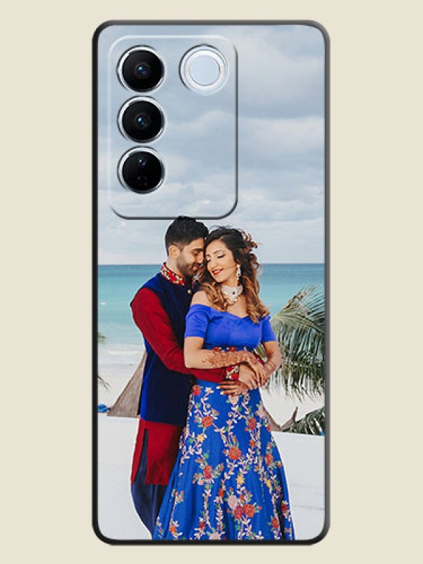 Custom Full Single Pic Upload On Space Black Personalized Soft Matte Phone Covers -Vivo V27