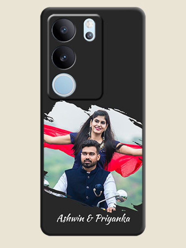 Custom Grunge Brush Strokes on Photo  On Space Black Custom Soft Matte Mobile Back Cover - Vivo V29 Pro 5G