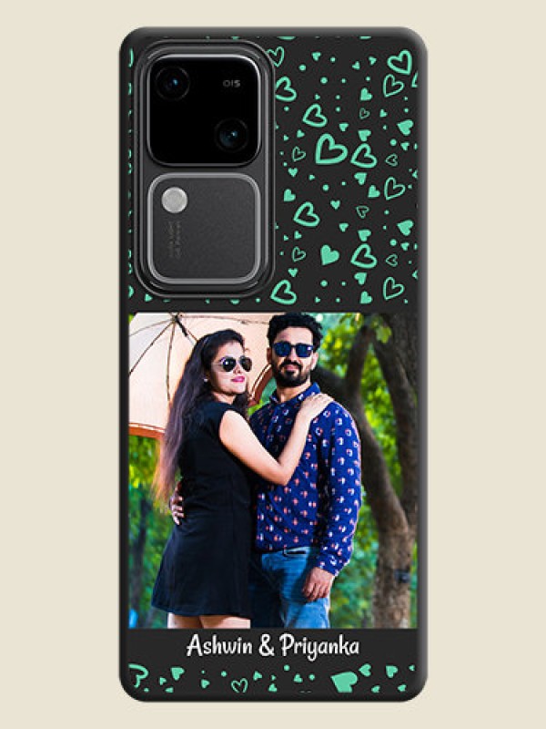 Custom Sea Green Indefinite Love Pattern - Photo on Space Black Soft Matte Mobile Cover - Vivo V30 5G