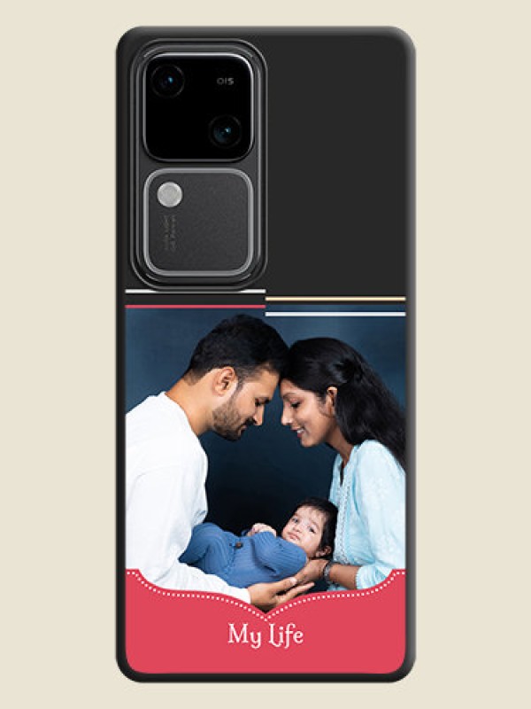 Custom Classic Plain Design with Name - Photo on Space Black Soft Matte Phone Cover - Vivo V30 5G