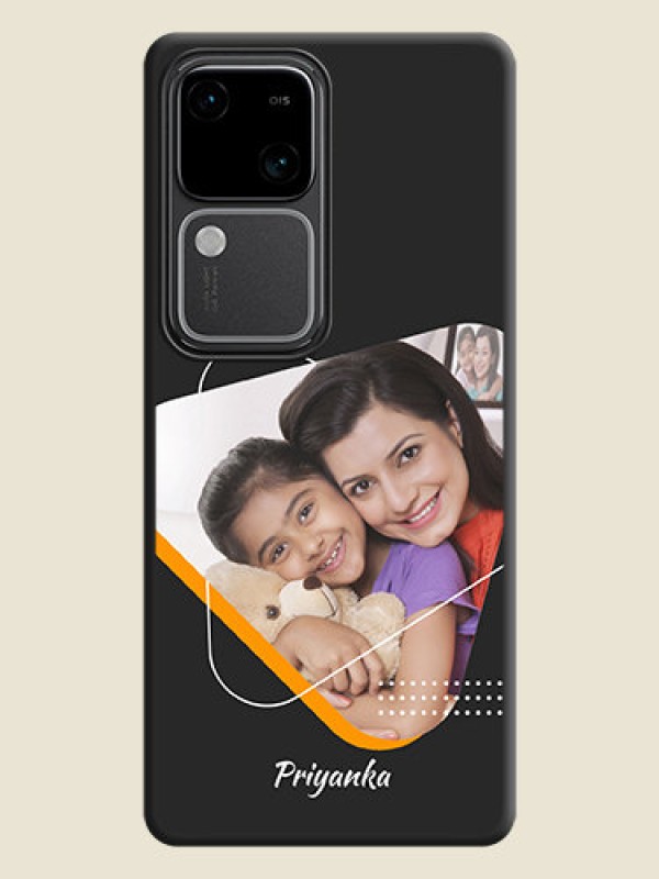 Custom Yellow Triangle - Photo on Space Black Soft Matte Phone Cover - Vivo V30 5G