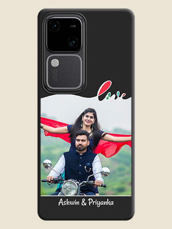 Custom Fall in Love Pattern with Picture - Photo on Space Black Soft Matte Mobile Case - Vivo V30 Pro 5G