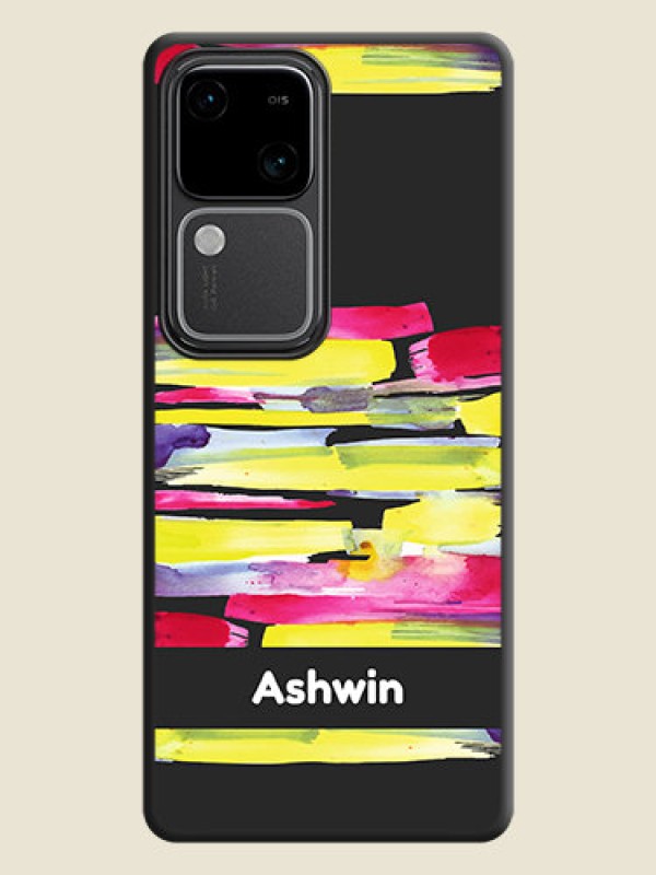 Custom Brush Coloured on Space Black Personalized Soft Matte Phone Covers - Vivo V30 Pro 5G