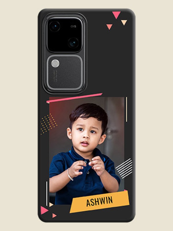 Custom Photo Frame with Triangle Small Dots - Photo on Space Black Soft Matte Back Cover - Vivo V30 Pro 5G