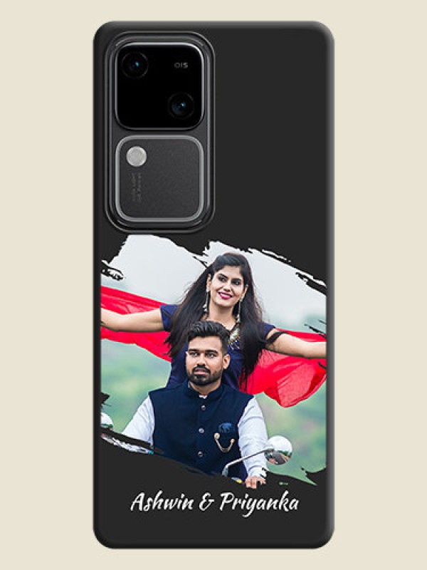 Custom Grunge Brush Strokes - Photo on Space Black Soft Matte Back Cover - Vivo V30 Pro 5G