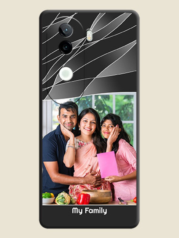 Custom Mixed Wave Lines on Photo On Space Black Custom Soft Matte Mobile Back Cover - Vivo V40e 5G