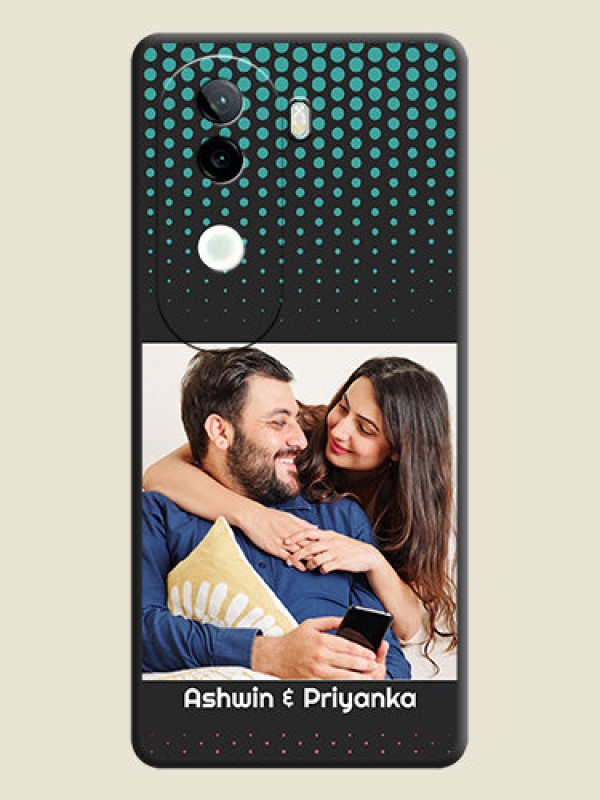 Custom Faded Dots with Grunge Photo Frame and Text On Space Black Custom Soft Matte Mobile Back Cover - Vivo V40e 5G