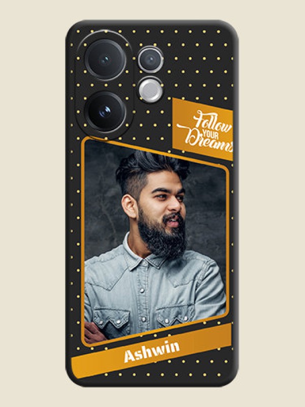 Custom Follow Your Dreams with White Dots On Space Black Custom Soft Matte Mobile Back Cover - Vivo V60 5G