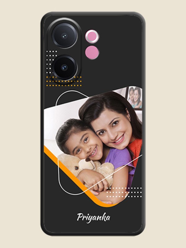 Custom Yellow Triangle on Photo On Space Black Custom Soft Matte Mobile Back Cover - Vivo V60e 5G