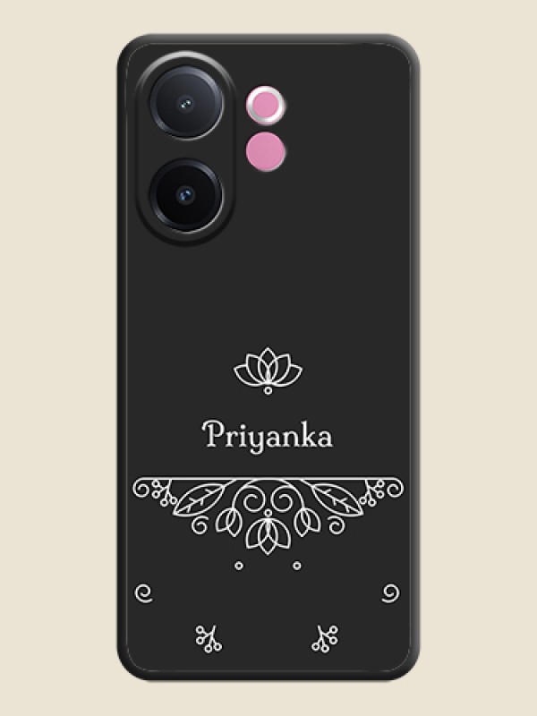 Custom Lotus Garden Custom Text On Space Black Custom Soft Matte Mobile Back Cover - Vivo V60e 5G