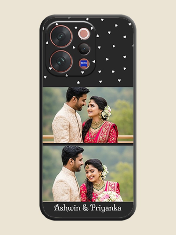 Custom Miniature Love Symbols with Name On Space Black Custom Soft Matte Mobile Back Cover - Vivo V70 Elite 5G