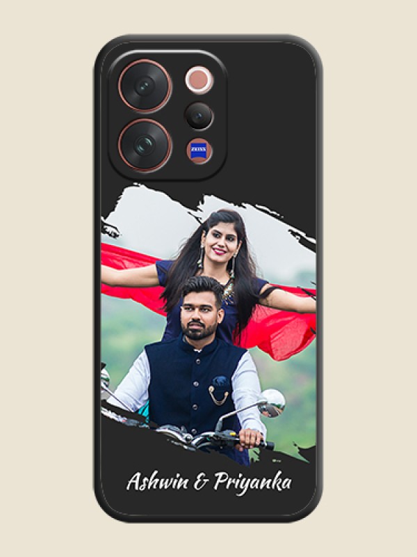 Custom Grunge Brush Strokes on Photo On Space Black Custom Soft Matte Mobile Back Cover - Vivo V70 Elite 5G