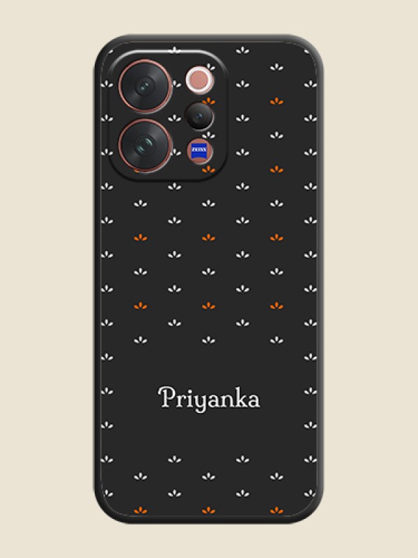 Custom Simple Pattern With Custom Text On Space Black Custom Soft Matte Mobile Back Cover - Vivo V70 Elite 5G
