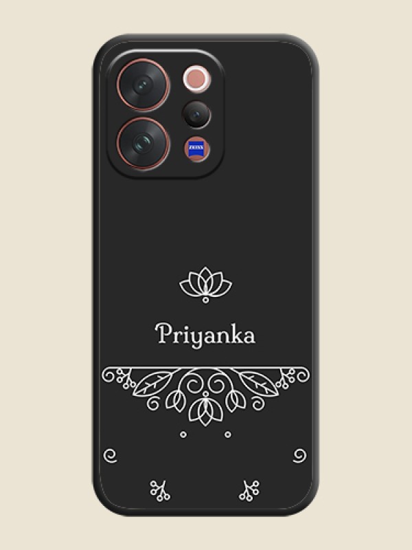 Custom Lotus Garden Custom Text On Space Black Custom Soft Matte Mobile Back Cover - Vivo V70 Elite 5G
