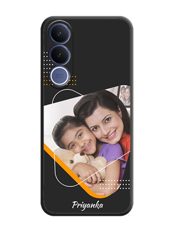 Custom Yellow Triangle on Photo On Space Black Custom Soft Matte Mobile Back Cover - Vivo V70 Fe 5G