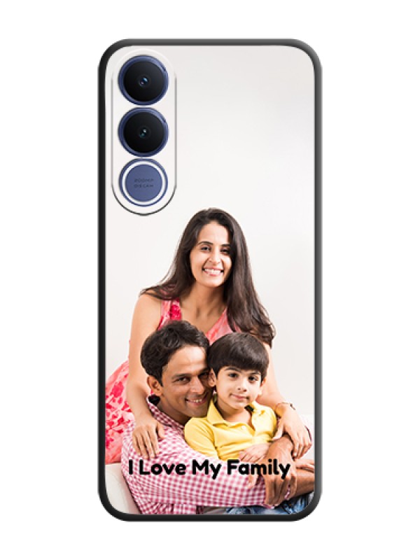 Custom Full Single Pic Upload With Text On Space Black Custom Soft Matte Mobile Back Cover - Vivo V70 Fe 5G
