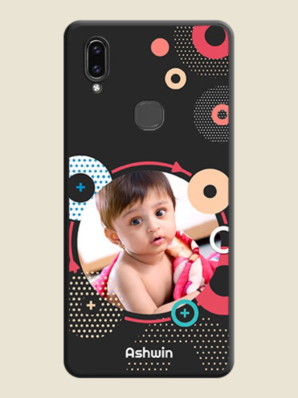 Custom Multicoloured Round Image on Personalised Space Black Soft Matte Cases - Vivo V9 Pro