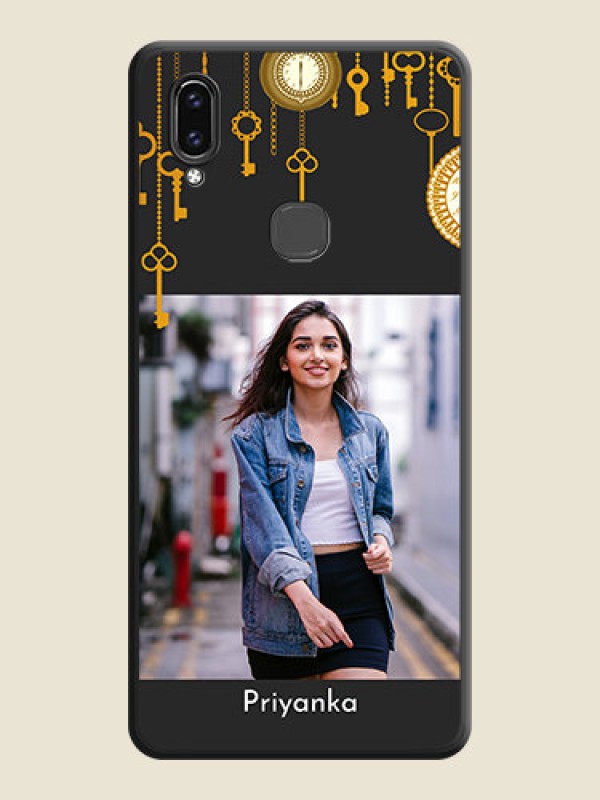 Custom Decorative Design with Text on Space Black Custom Soft Matte Back Cover - Vivo V9 Pro