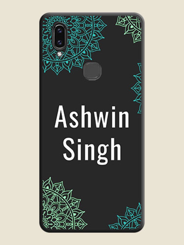 Custom Your Name with Floral Design on Space Black Custom Soft Matte Back Cover - Vivo V9 Pro
