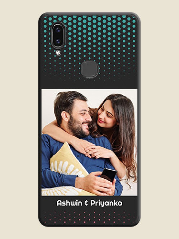 Custom Faded Dots with Grunge Photo Frame and Text on Space Black Custom Soft Matte Phone Cases - Vivo V9 Pro