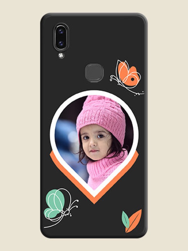 Custom Upload Pic With Simple Butterly Design On Space Black Personalized Soft Matte Phone Covers -Vivo V9 Pro