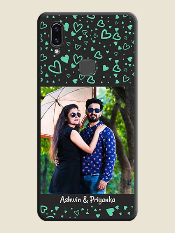 Custom Sea Green Indefinite Love Pattern on Photo on Space Black Soft Matte Mobile Cover - Vivo V9