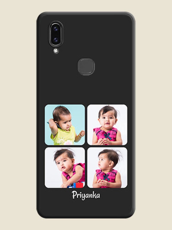 Custom Floral Art with 6 Image Holder on Photo on Space Black Soft Matte Mobile Case - Vivo V9