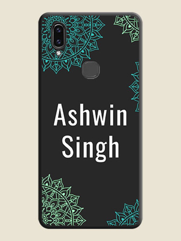Custom Your Name with Floral Design on Space Black Custom Soft Matte Back Cover - Vivo V9
