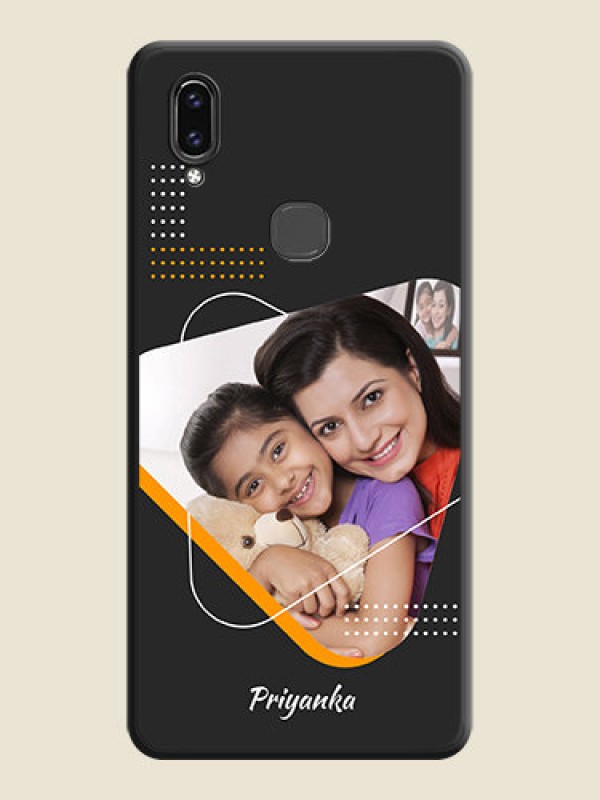 Custom Yellow Triangle on Photo on Space Black Soft Matte Phone Cover - Vivo V9