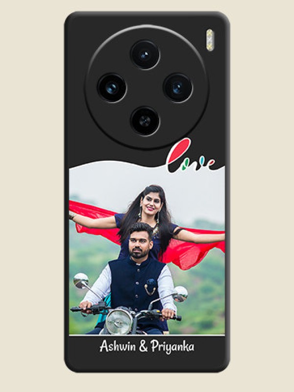 Custom Fall in Love Pattern with Picture - Photo on Space Black Soft Matte Mobile Case - Vivo X100 5G