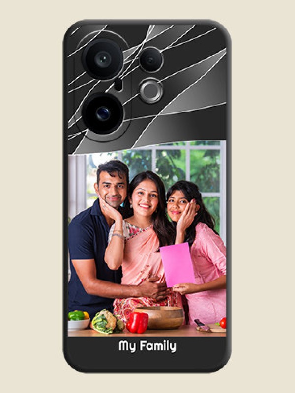 Custom Mixed Wave Lines on Photo On Space Black Custom Soft Matte Mobile Back Cover - Vivo X200 FE 5G