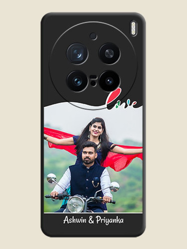 Custom Fall in Love Pattern with Picture on Photo On Space Black Custom Soft Matte Mobile Back Cover - Vivo X200 Pro 5G