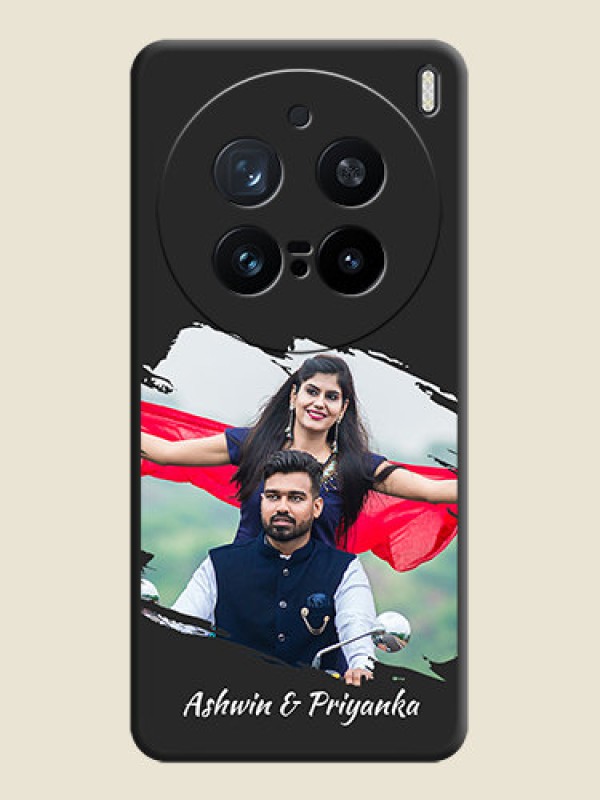 Custom Grunge Brush Strokes on Photo On Space Black Custom Soft Matte Mobile Back Cover - Vivo X200 Pro 5G
