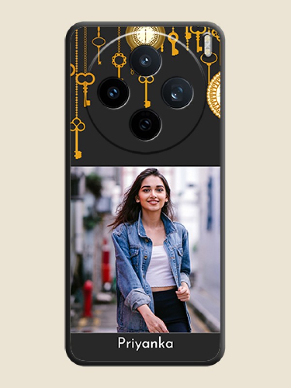 Custom Decorative Design with Text On Space Black Custom Soft Matte Mobile Back Cover - Vivo X200T 5G