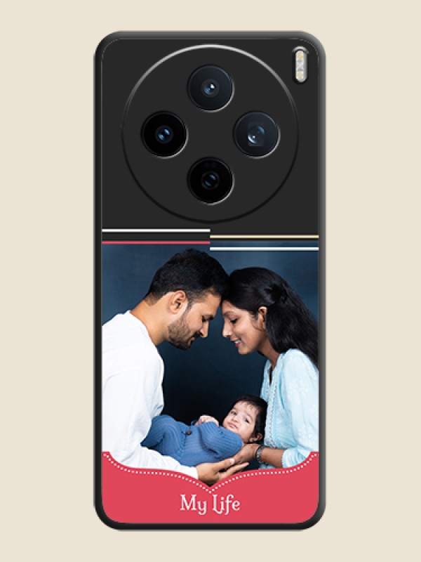 Custom Classic Plain Design with Name On Space Black Custom Soft Matte Mobile Back Cover - Vivo X200T 5G