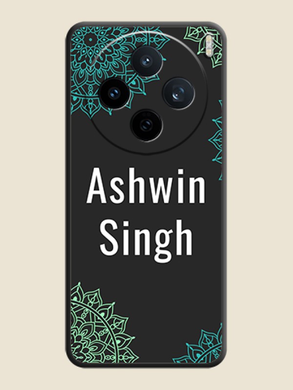 Custom Your Name with Floral Design On Space Black Custom Soft Matte Mobile Back Cover - Vivo X200T 5G