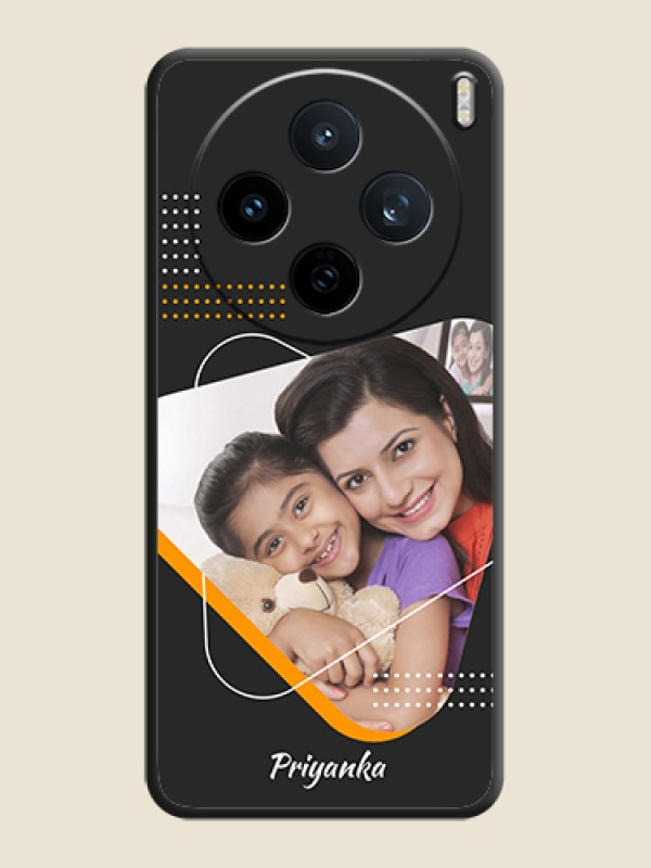 Custom Yellow Triangle on Photo On Space Black Custom Soft Matte Mobile Back Cover - Vivo X200T 5G