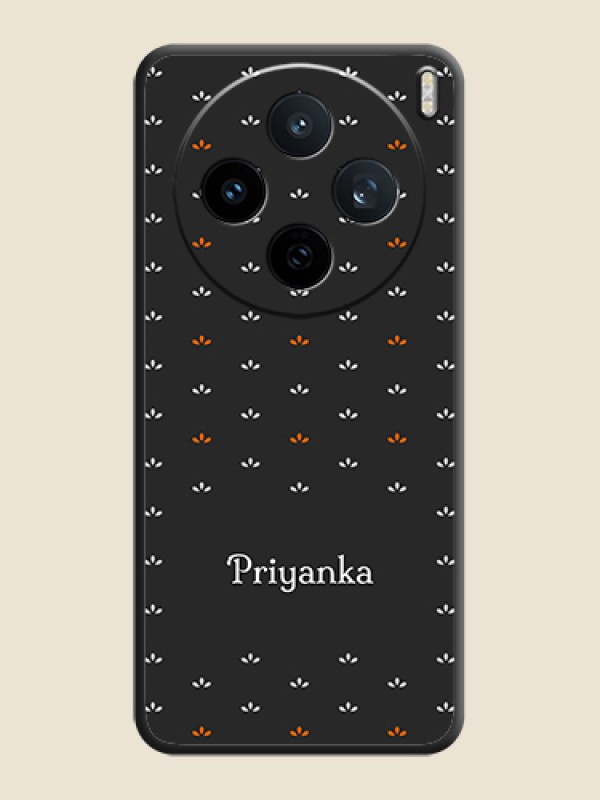 Custom Simple Pattern With Custom Text On Space Black Custom Soft Matte Mobile Back Cover - Vivo X200T 5G