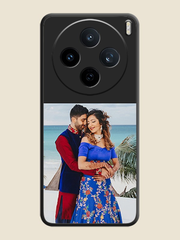 Custom Image Upload With Space Black Color On Custom Soft Matte Mobile Back Cover - Vivo X200T 5G